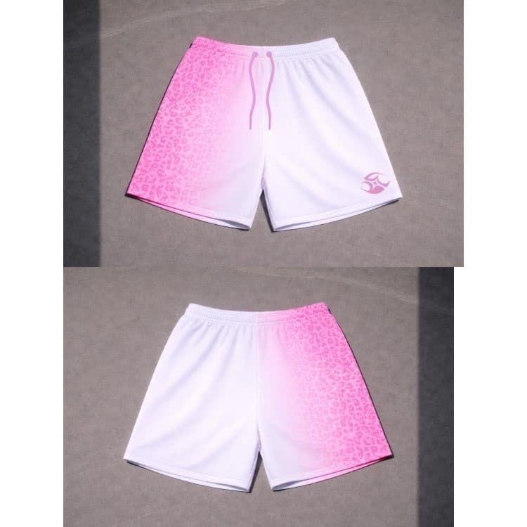 OKO-shorts i rosa og hvitt.
